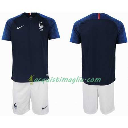 Divisa di Calcio Francia 2 star Bambino Prima Mondiali 2018